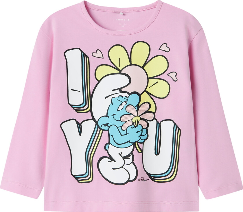 Genser - NmfFrida - Smurfene - Rosa Glasur - - 3 år (98) - Genser