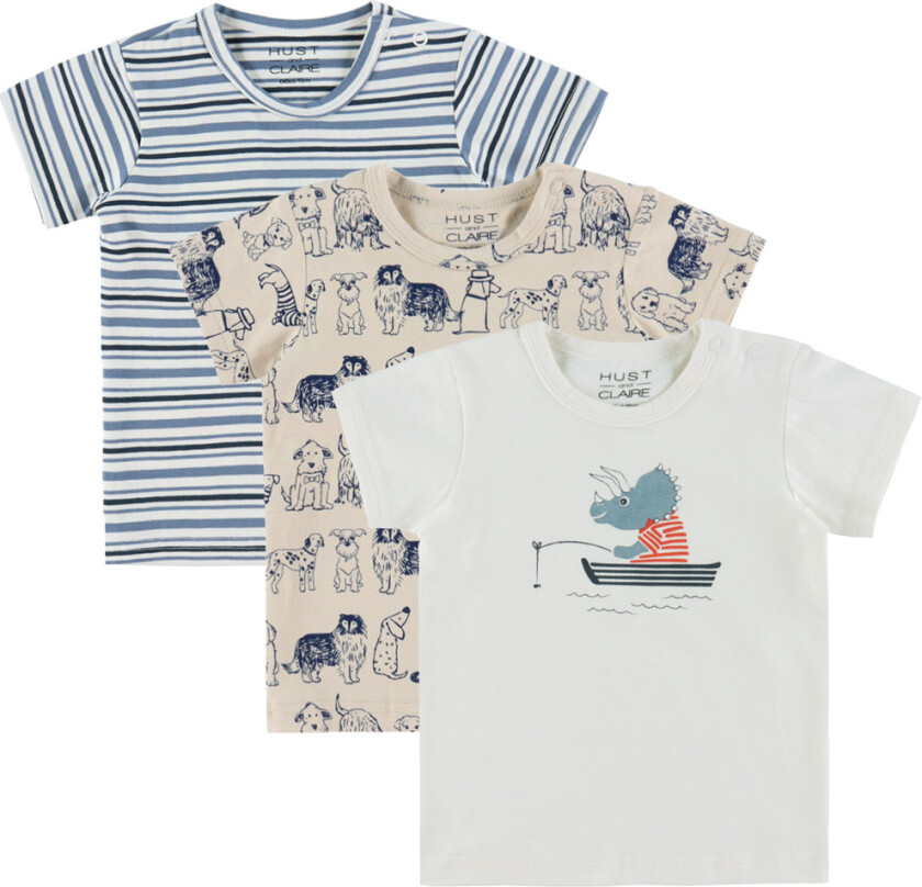 T-skjorte - Albert Hunder - 3-pack - Sement - - 56 - T-skjorte