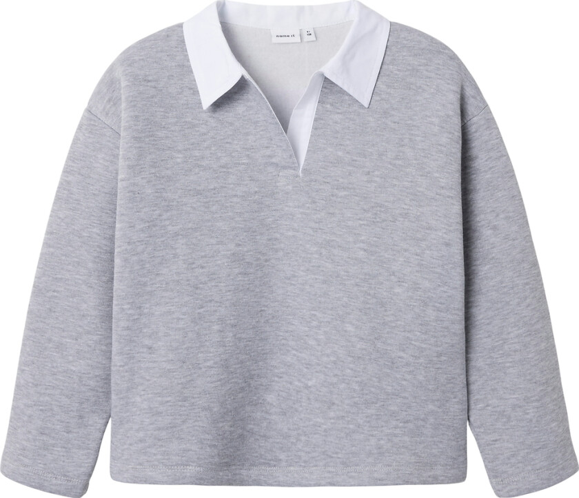 Poloskjorte - NkfBetsy - Grå Melert - - 9-10 år (134-140) - Genser