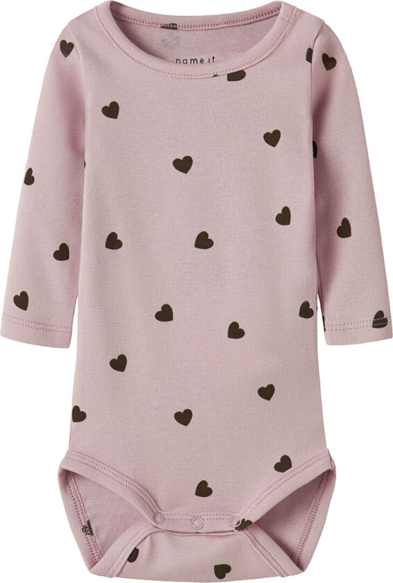 Body I/e - NbfkHeart - Polert Lilac m. Hjerter - - 1½ år (86) - Langermet Body