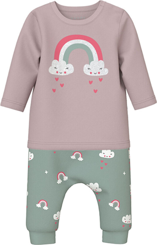 Sett - Genser/Bukser - NbfVubie - Polert Lilac/Jadeitt - - 56 - Genser