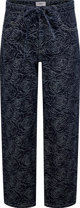 Jeans - KogGianna - Dark Blue Denim/Roses - - 12 år (152) - Jeans