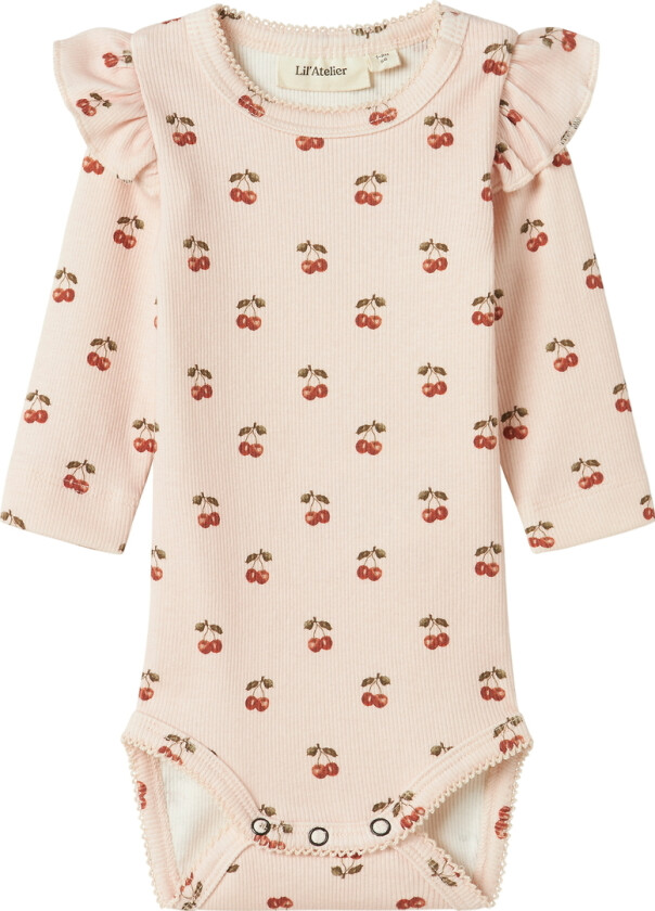 Lil' Atelier Body I/e - Rib - Nei - NbfLavo - Sølv Peony m. Ki - Lil Atelier - 68 - Langermet Body