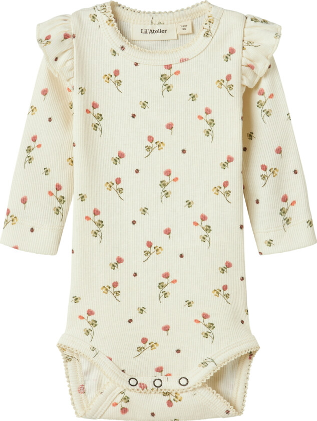 Lil' Atelier Body I/e - Rib - Noos - NbfLavo - Turtledove m. Blo - Lil Atelier - 56 - Langermet Body