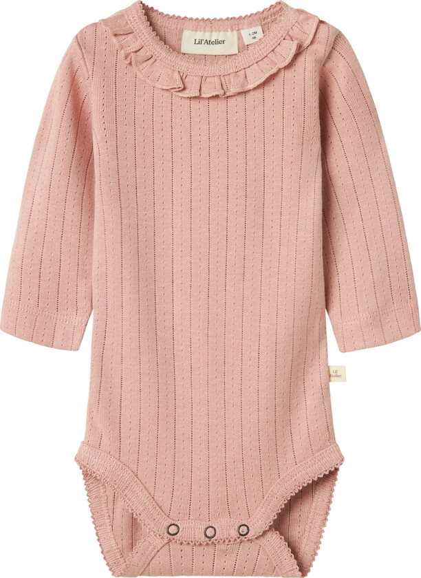 Lil' Atelier Body I/e - NbfRachel - Noos - Misty Rose m. Hullmøn - Lil Atelier - 1 år (80) - Langermet Body