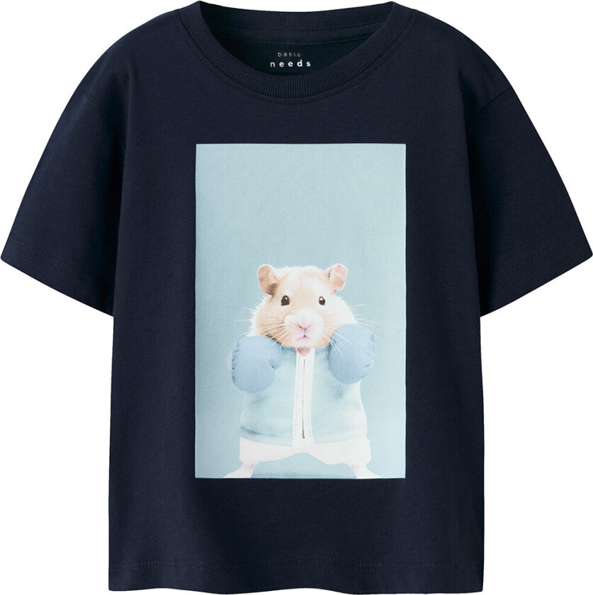 T-skjorte - NmmVoto - Navy Blue/Boksehamster - - 6 år (116) - T-skjorte