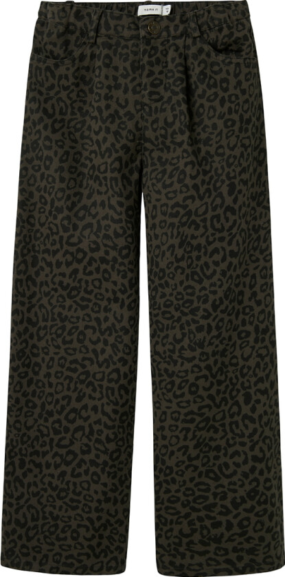 Jeans - Bred - Denim - NkfBella - Spottefugl/Leo - - 10 år (140) - Jeans