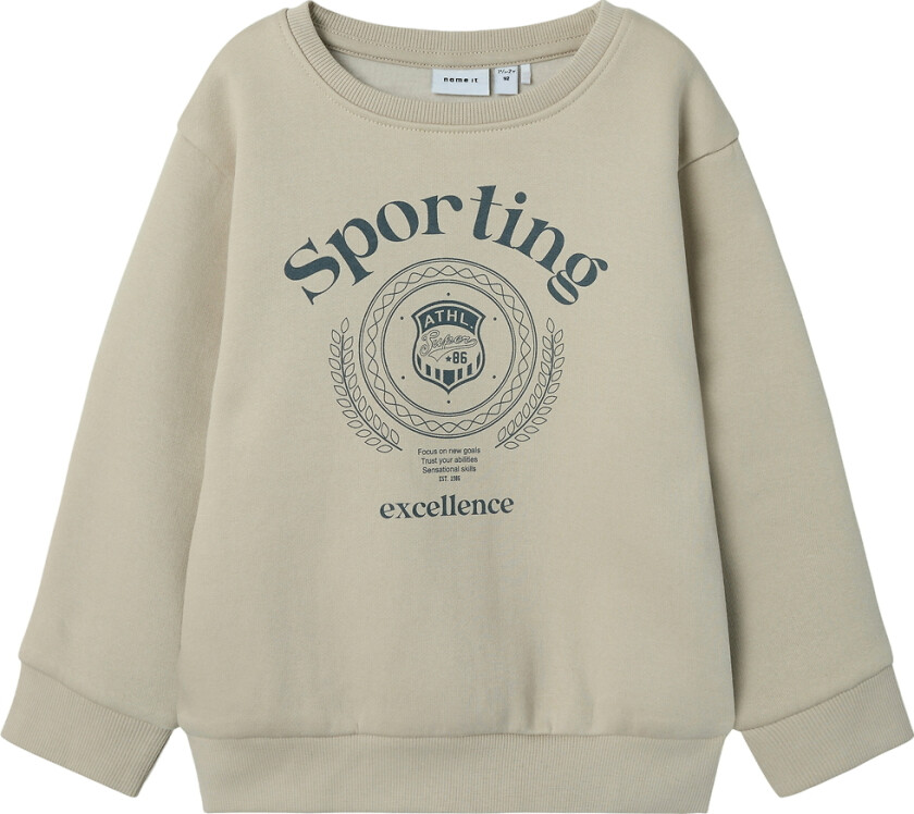 Collegegenser - NmmDrian - Sølv Fôr m. Trykk - - 6 år (116) - Collegegenser