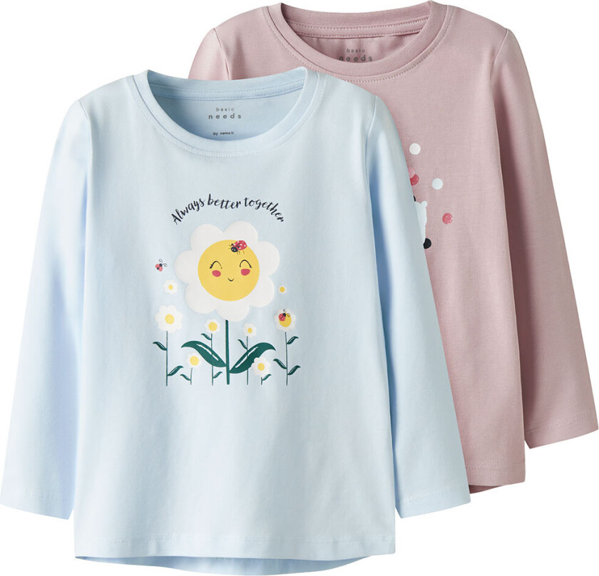 Genser - NmfVix - 2-pack - Polert Lilac/Country Air/Flo - - 3 år (98) - Genser