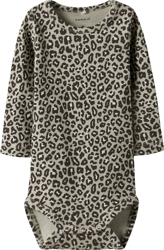 Body I/e - NbfLeoana - Peyote m. Leopard Mønster - - 56 - Langermet Body