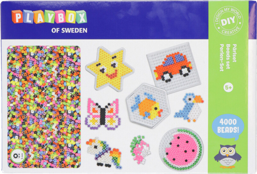 Perlesett - 4000 Perler + 4 Perleplate - - OneSize - Perler