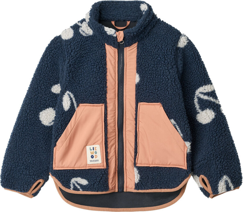 Fleecejakke - Noam - Cherry Blossom/Classic Navy - - 7 år (122) - Fleecejakke
