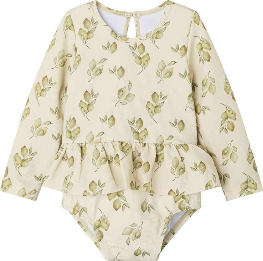 Lil' Atelier Badedrakt - Vaffelstoff - NbfFloria - Turteldue - Lil Atelier - 1 år (80) - Badetøy