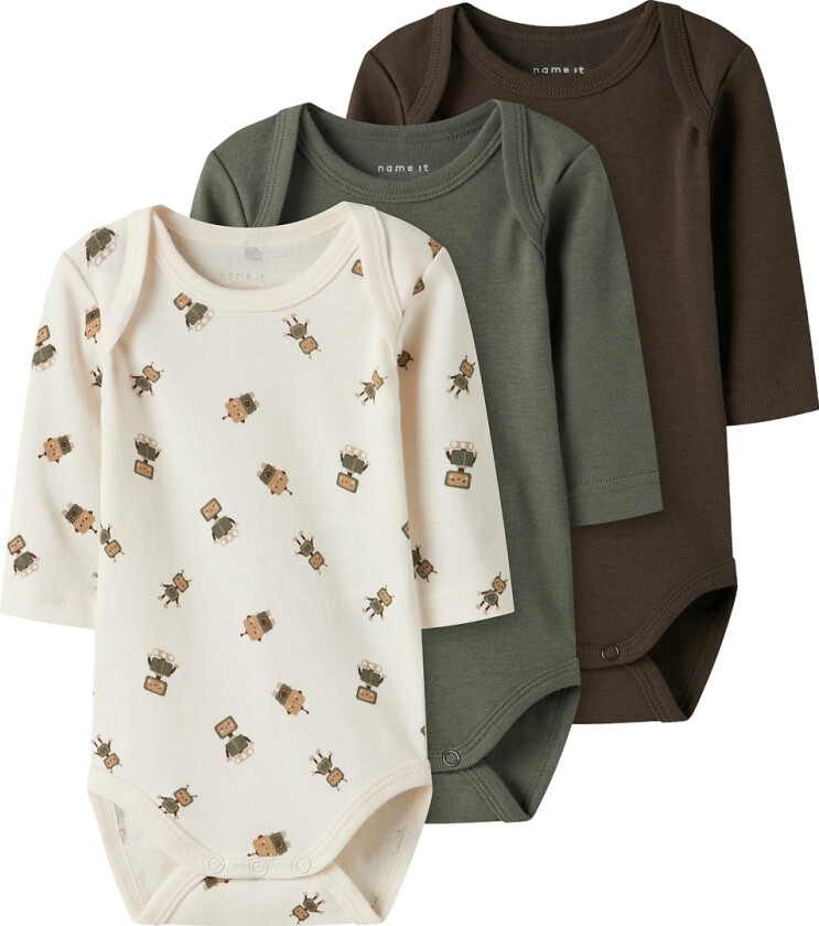 Bodyer - I/e - 3-pack - Noos - NbmBody - Jet Strøm/Med t - - 62 - Langermet Body