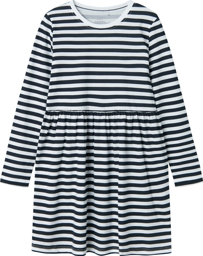 Kjole - NkfVivia - Bright White m. Striper - - 12 år (152) - Kjole