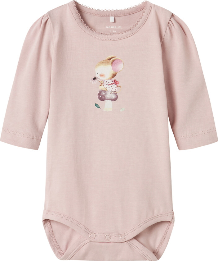 Body I/e - NbfLotus - Polert Lilac m. Trykk - - 68 - Langermet Body