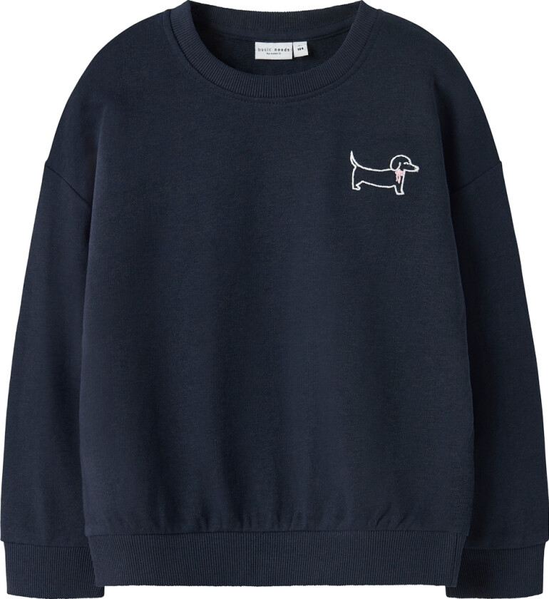 Collegegenser - NmfVallene - Navy Blazer/Dog Bow - - 6 år (116) - Collegegenser