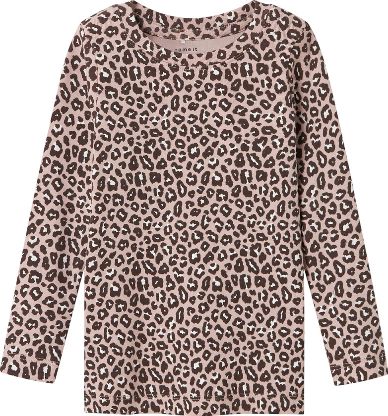Genser - NmfLeoana - Polert Lilac m. Leopard - - 4 år (104) - Genser