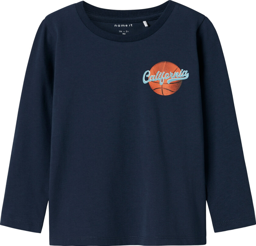 Genser - NmmKnoxo - Navy Blazer m. Trykk - - 7-8 år (122-128) - Genser