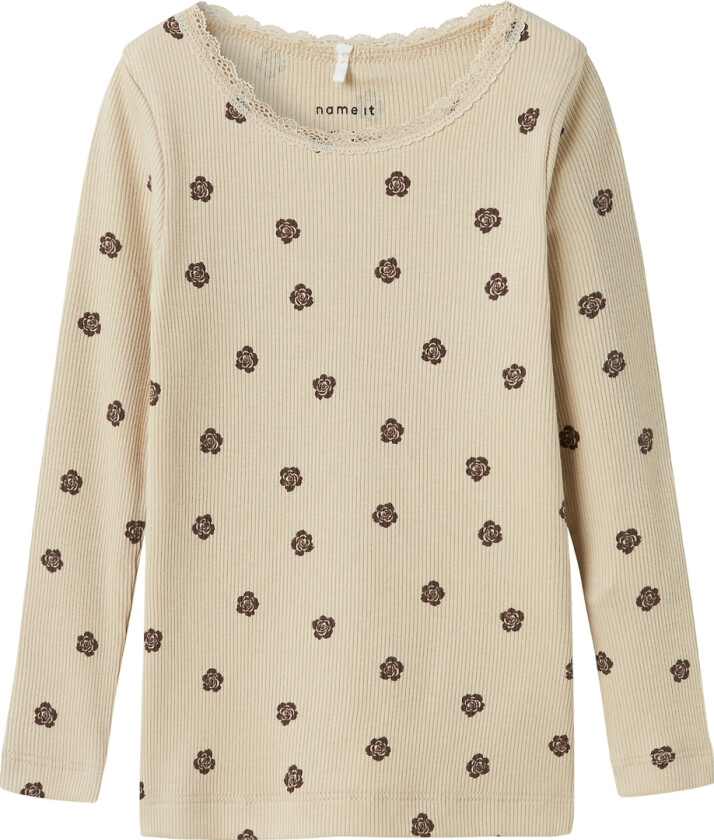 Genser - Rib - NmfLaikabna - Peyote m. Blomster - - 2 år (92) - Genser