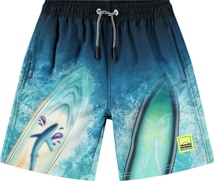 Badeshorts - UV50+ - Nilson - Surf Art Blue Chill - - 11-12 år (146-152) - Badetøy