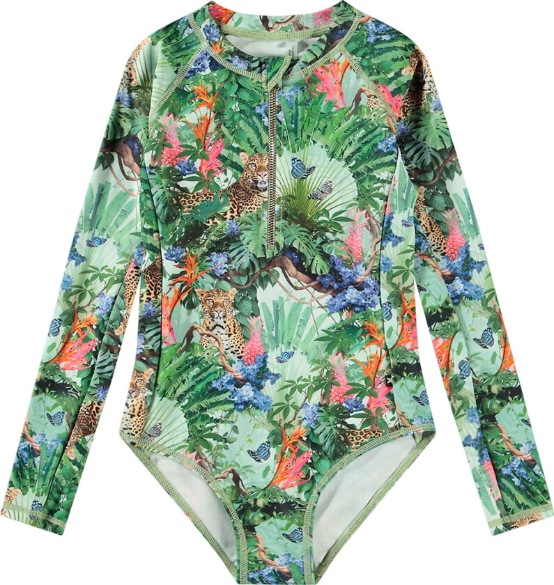 Badedrakt - UV50+ - Necky - Green Tropical - - 8 år (128) - Badetøy