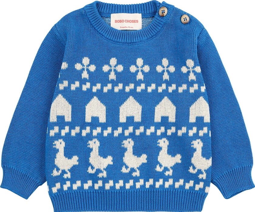 Genser - Strikk - Farm Jaquard - Blå - - 9 md - Genser