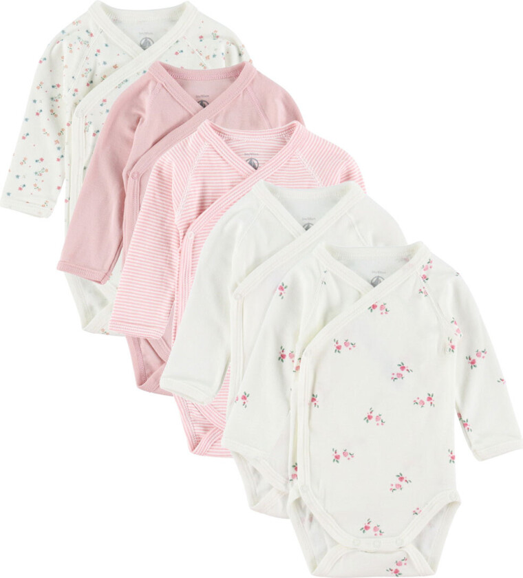 Bilde av Omslagsbody I/e - 5-pack - Hvit/Rosa - - 12 md - Langermet Body