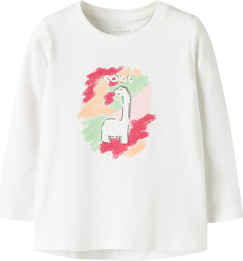 Genser - NmfVix - Bright White/Cool Dino - - 2 år (92) - Genser
