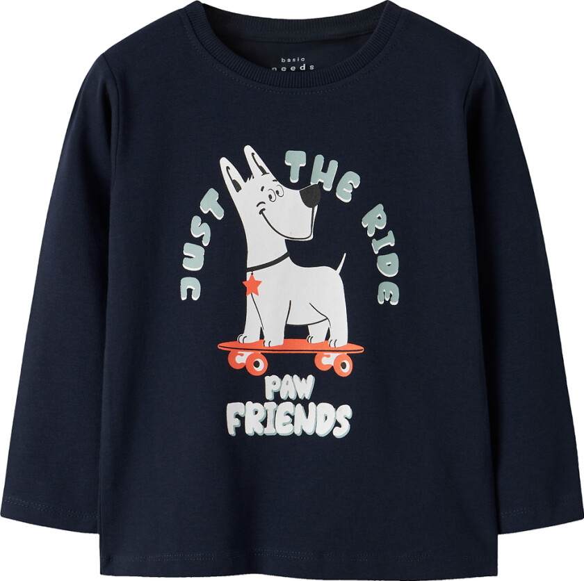 Genser - NmmVux - Navy Blazer/Skate Dog - - 5 år (110) - Genser