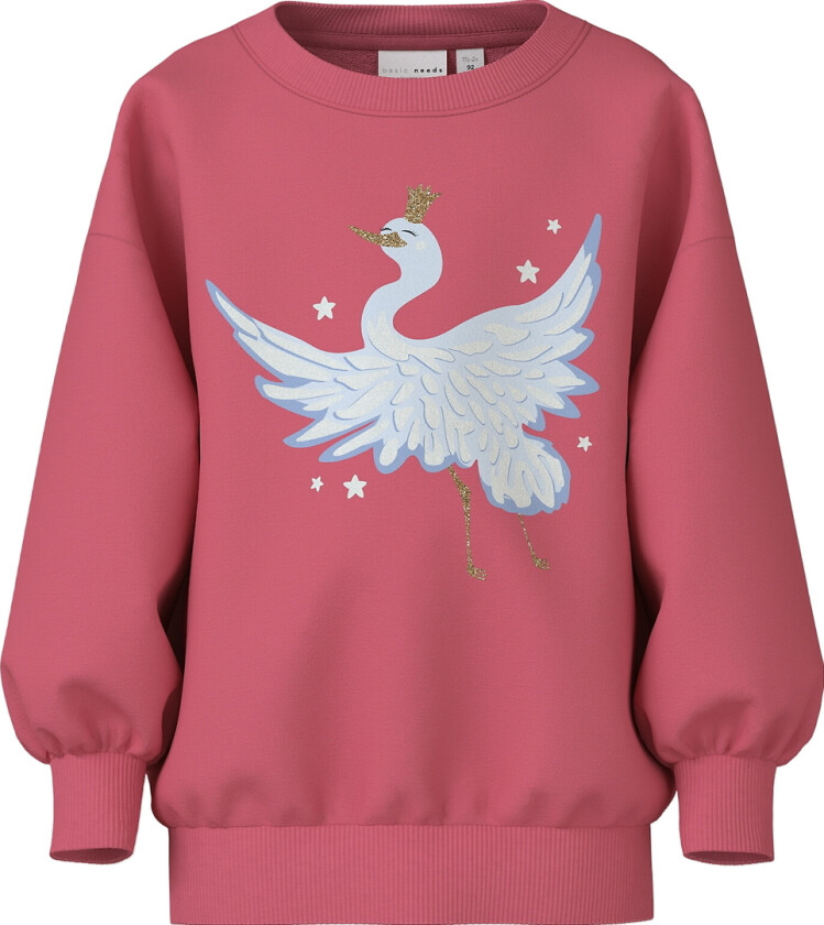 Collegegenser - NmfValona - Rapture Rose/Kran - - 2 år (92) - Collegegenser