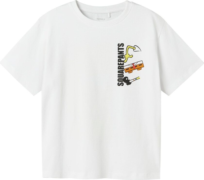 T-skjorte - NkmJarl - Svampebob Firkant - Bright White - - 9-10 år (134-140) - T-skjorte