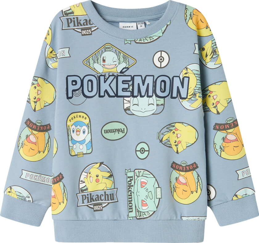 Collegegenser - NmmJazy - Pokémon - Dusty Blue - - 4 år (104) - Collegegenser