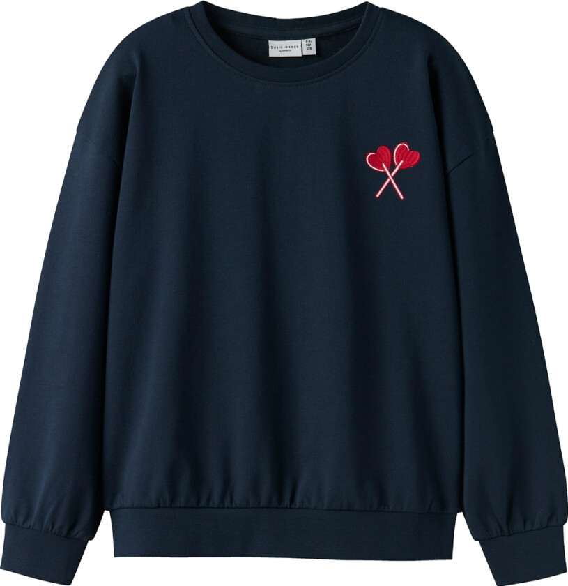 Collegegenser - NkfVanita - Navy Blazer/To Hearts - - 6 år (116) - Collegegenser