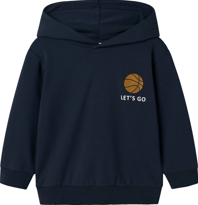 Hettegenser - NmmKelvin - Navy Blazer m. Trykk - - 4 år (104) - Hettegenser