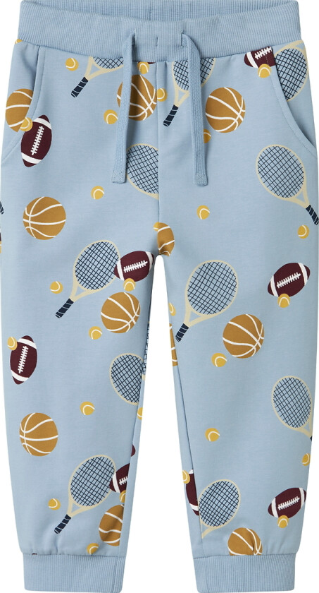Joggebukser - NmmKeaton - Dusty Blue m. Trykk - - 2 år (92) - Joggebukse