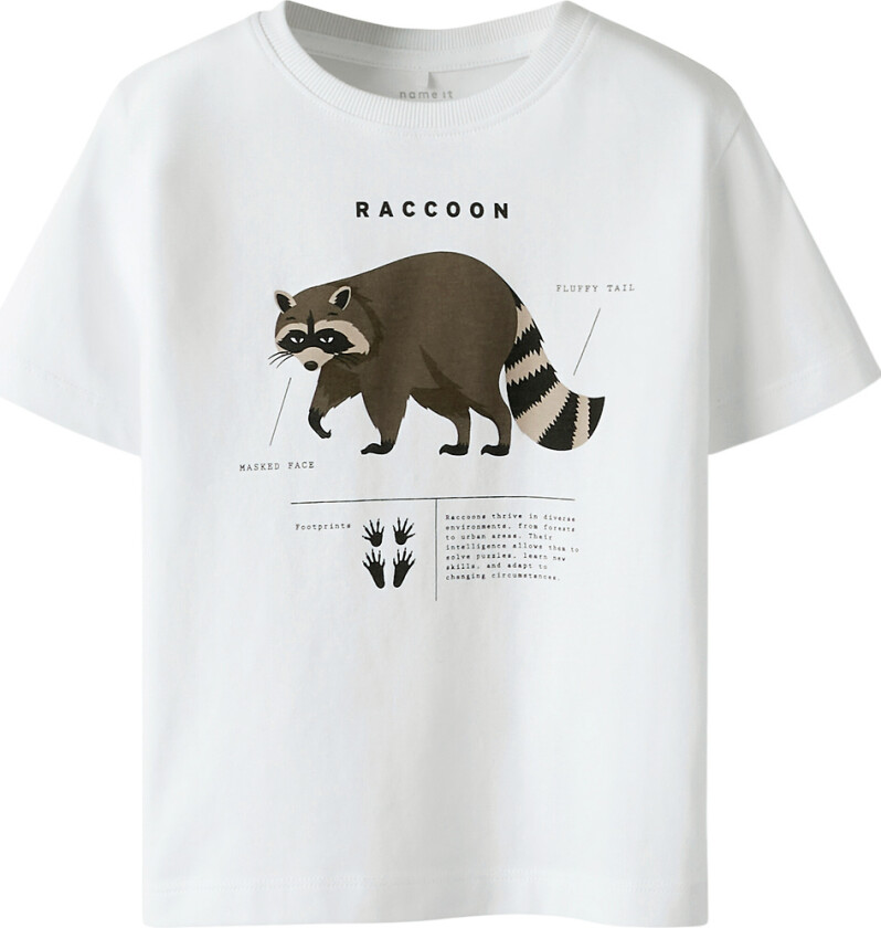 T-skjorte - NmmKester - Bright White m. Trykk - - 2 år (92) - T-skjorte