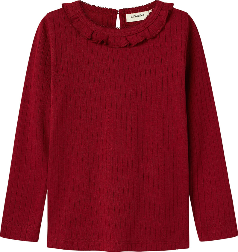 Lil' Atelier Genser - Rib - NmfRachel - Rød Dahlia - Lil Atelier - 5 år (110) - Genser