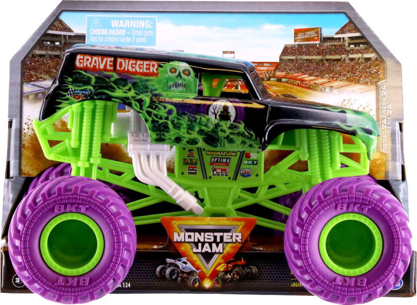 Samler Truck - 1:24 - Gravgraver - Grønn/Lilla - - OneSize - Bil