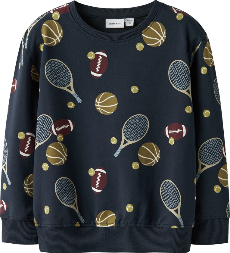 Collegegenser - NmmKeaton - Navy Blazer m. Trykk - - 4 år (104) - Collegegenser