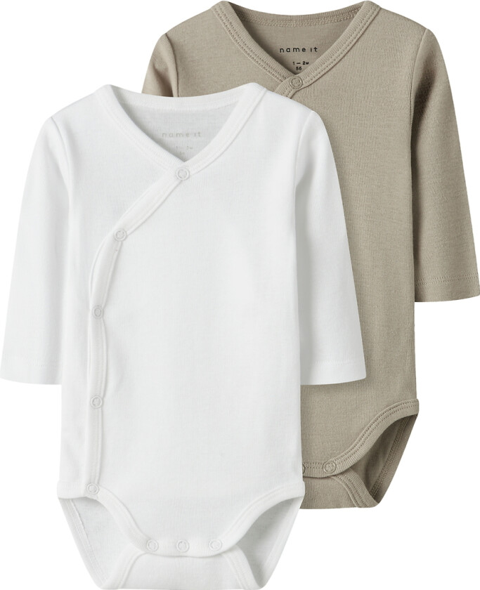 Body - I/e - 2-pack - Noos - NbnBody - Ren kasjmir/Hvit/ - - 62 - Langermet Body