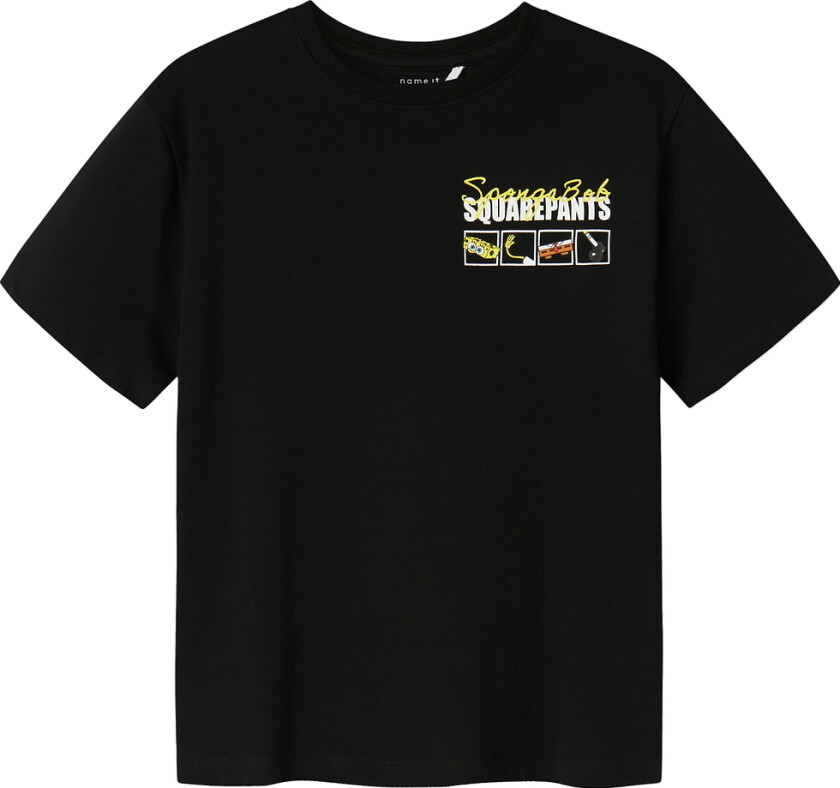 T-skjorte - NkmJarl - Svampebob Firkant - Svart - - 6 år (116) - T-skjorte