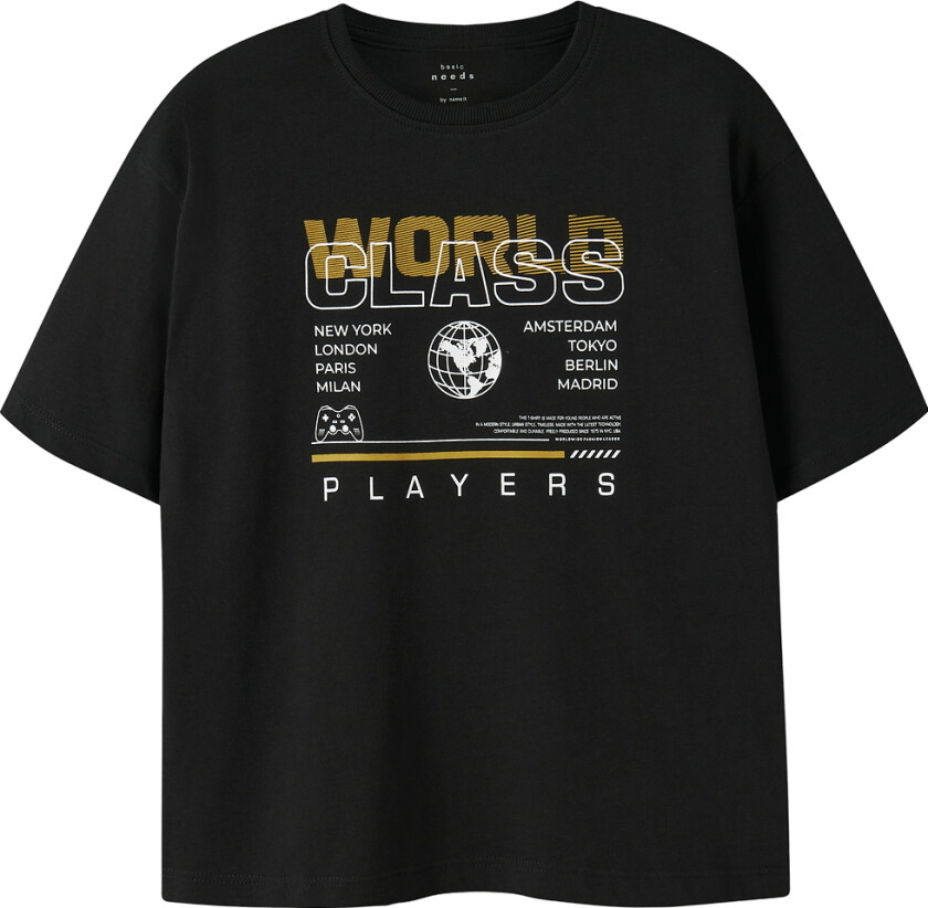 T-skjorte - NkmVictor - Svart/Verdensklasse - - 9-10 år (134-140) - T-skjorte