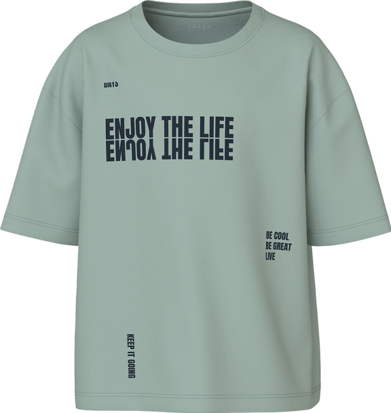 T-skjorte - NkmVictor - Jadeitt/Enjoy Den Life Væren Coo - - 7-8 år (122-128) - T-skjorte