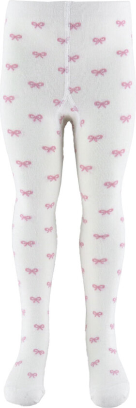Strømpebukser - Hvit/Rosa m. Løkker - - 98/104 - Strømpebukser