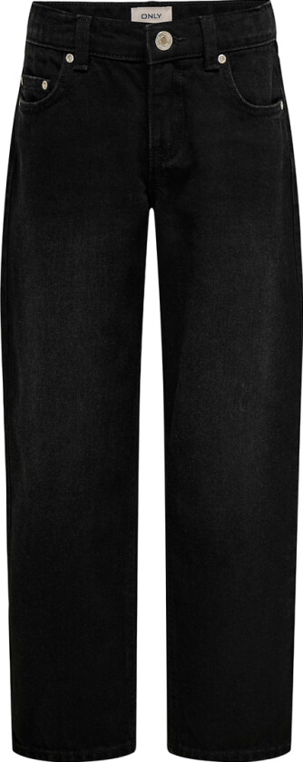 Jeans - Straight - KogLumi - Vasket Black - - 8 år (128) - Jeans