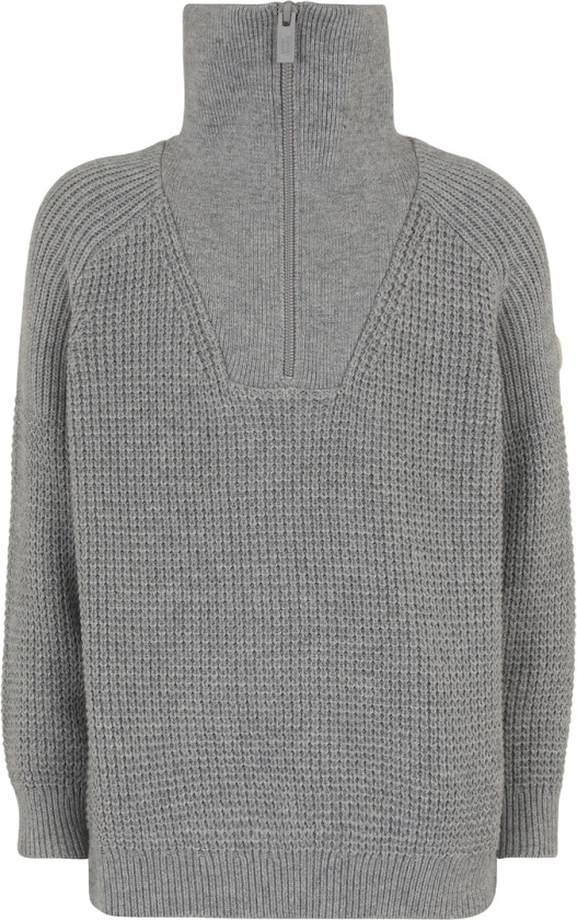 Genser m. Glidelås - Strikk - Grå Melert - - 12 år (152) - Genser