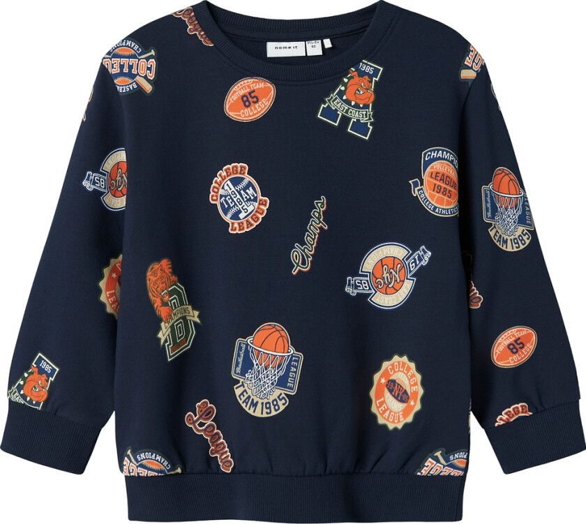 Collegegenser - NmmLeland - Navy Blazer m. Trykk - - 2 år (92) - Collegegenser