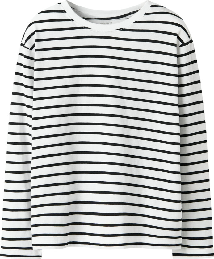 Genser - NkfLeslie - Black/Bright White m. Striper - - 6 år (116) - Genser
