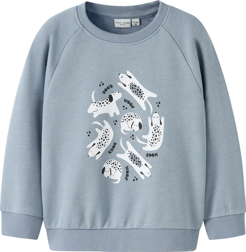 Collegegenser - NmmVion - Dusty Blue/Hunder - - 4 år (104) - Collegegenser